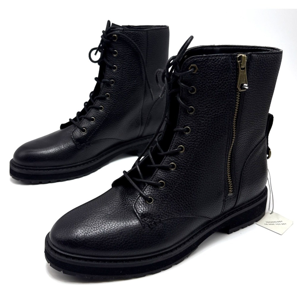Cole Haan W26376 Womens Size 8.5 Greenwich Lace Up Boot Black Leather Waterproof
